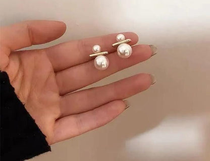 Pearl Balance Bar Earrings