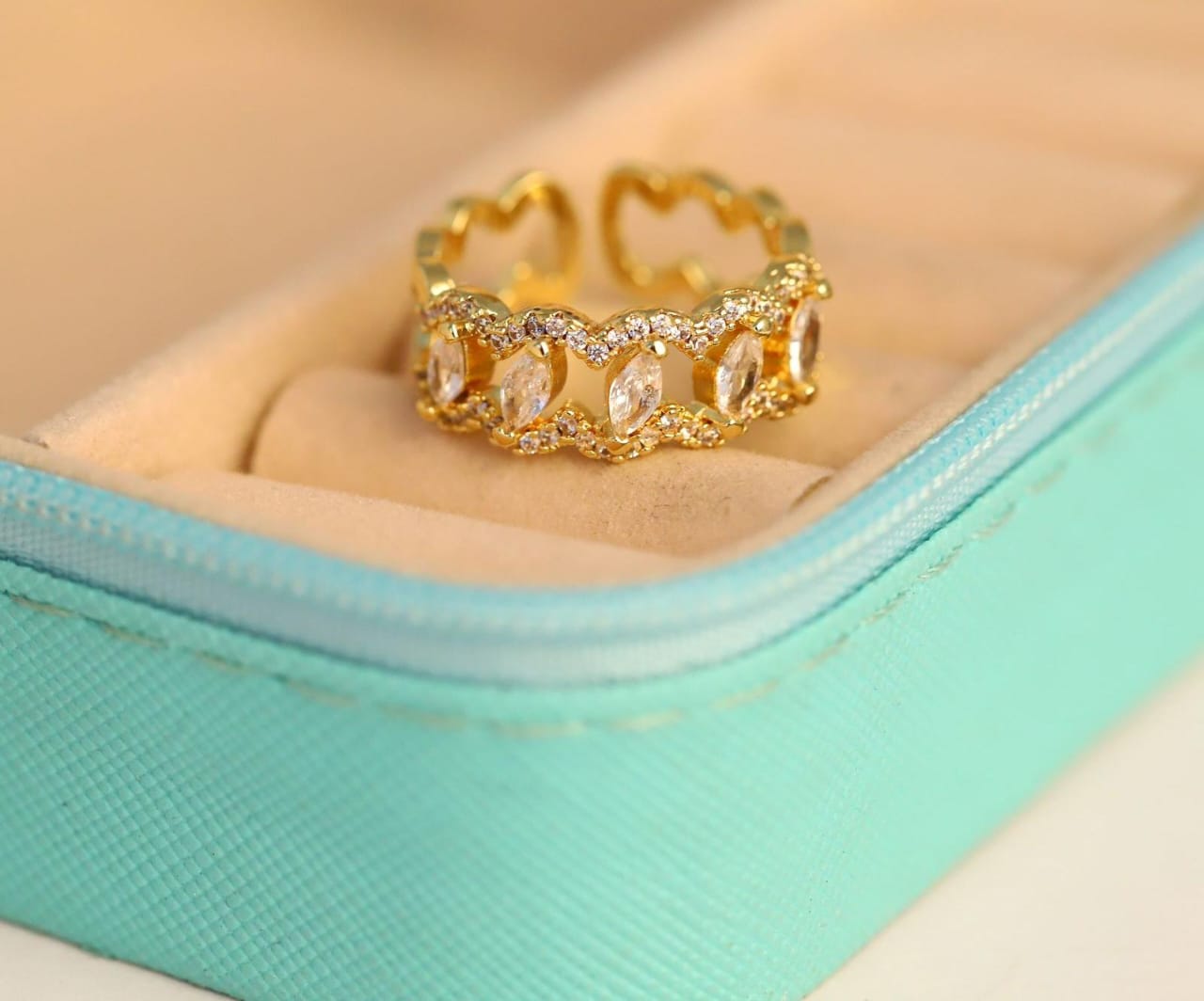 Marquise Cluster Gold Ring