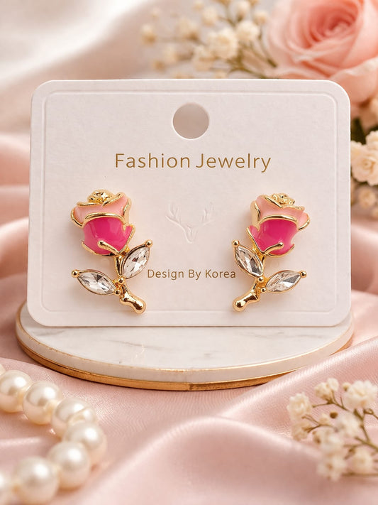 Blush Rose Crystal Earrings