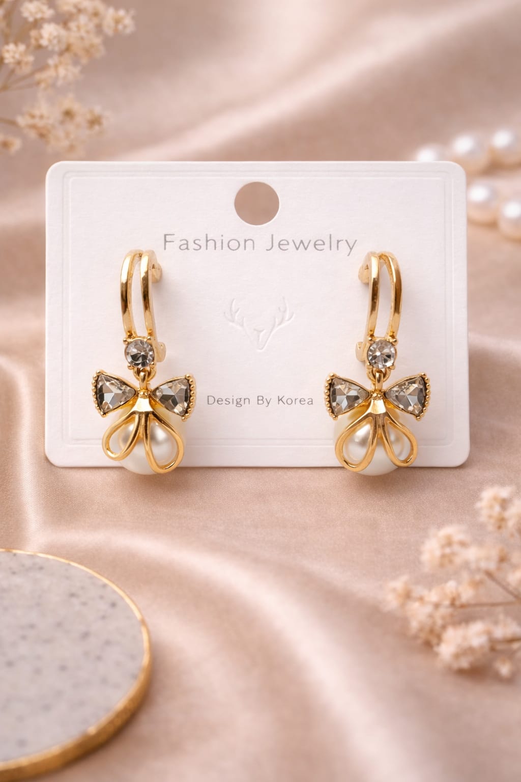 Bow Elegance Pearl Earrings