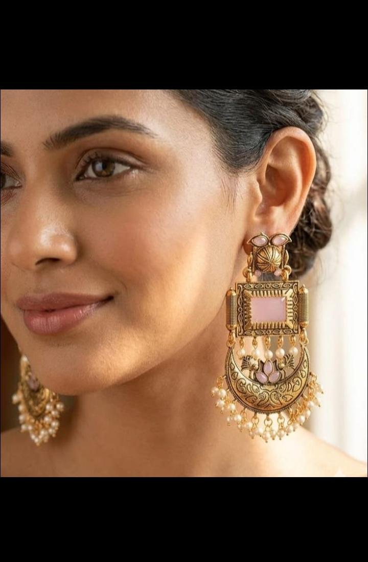 Regal Gemstone Crescent Earrings