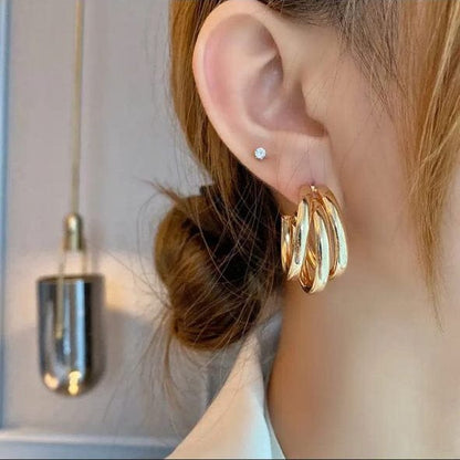 Triple Hoop Elegance Earrings