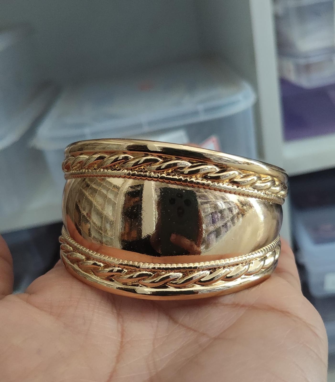 Golden Braided Edge Bangle