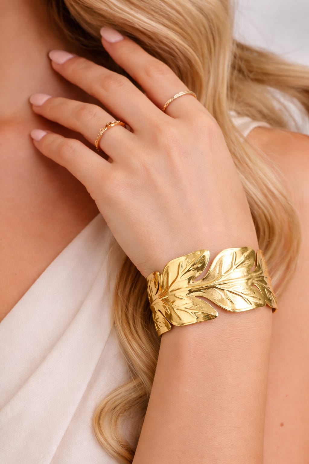 Golden Leaf Cuff Bracelet