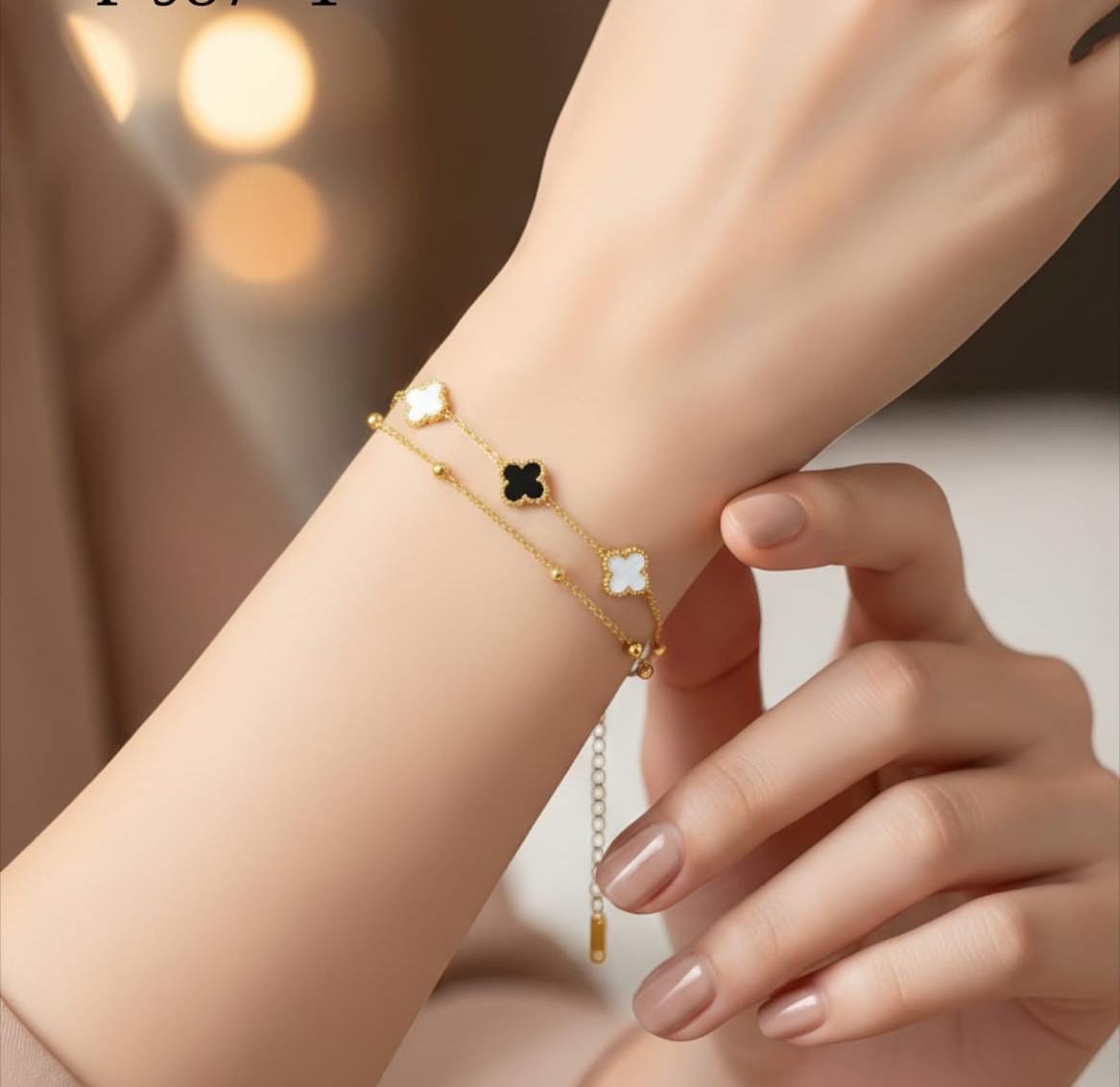 Gold Clover Charm Bracelet