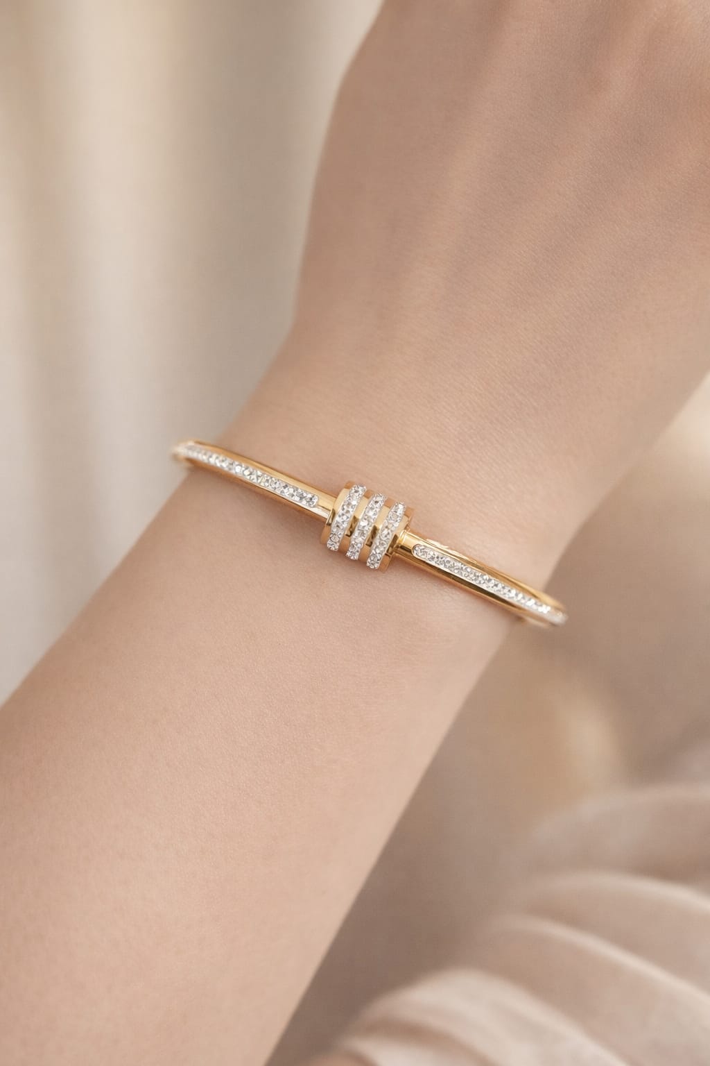 Gold Stone-Studded Bracelet