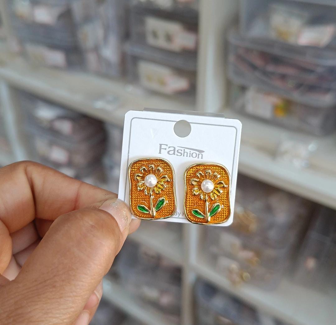Sunlit Bloom Enamel Earrings