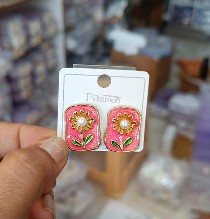 Sunlit Bloom Enamel Earrings