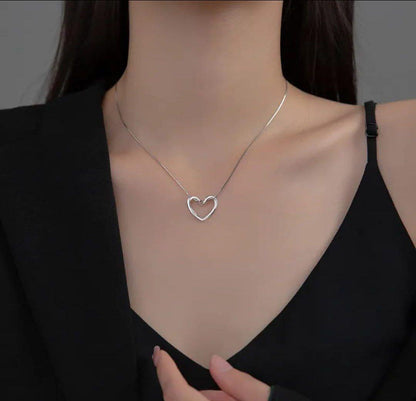 Silver Heart Pendant Necklace