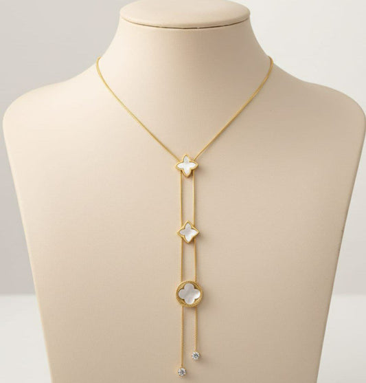 Radiant Mother-of-Pearl Blossom Necklace