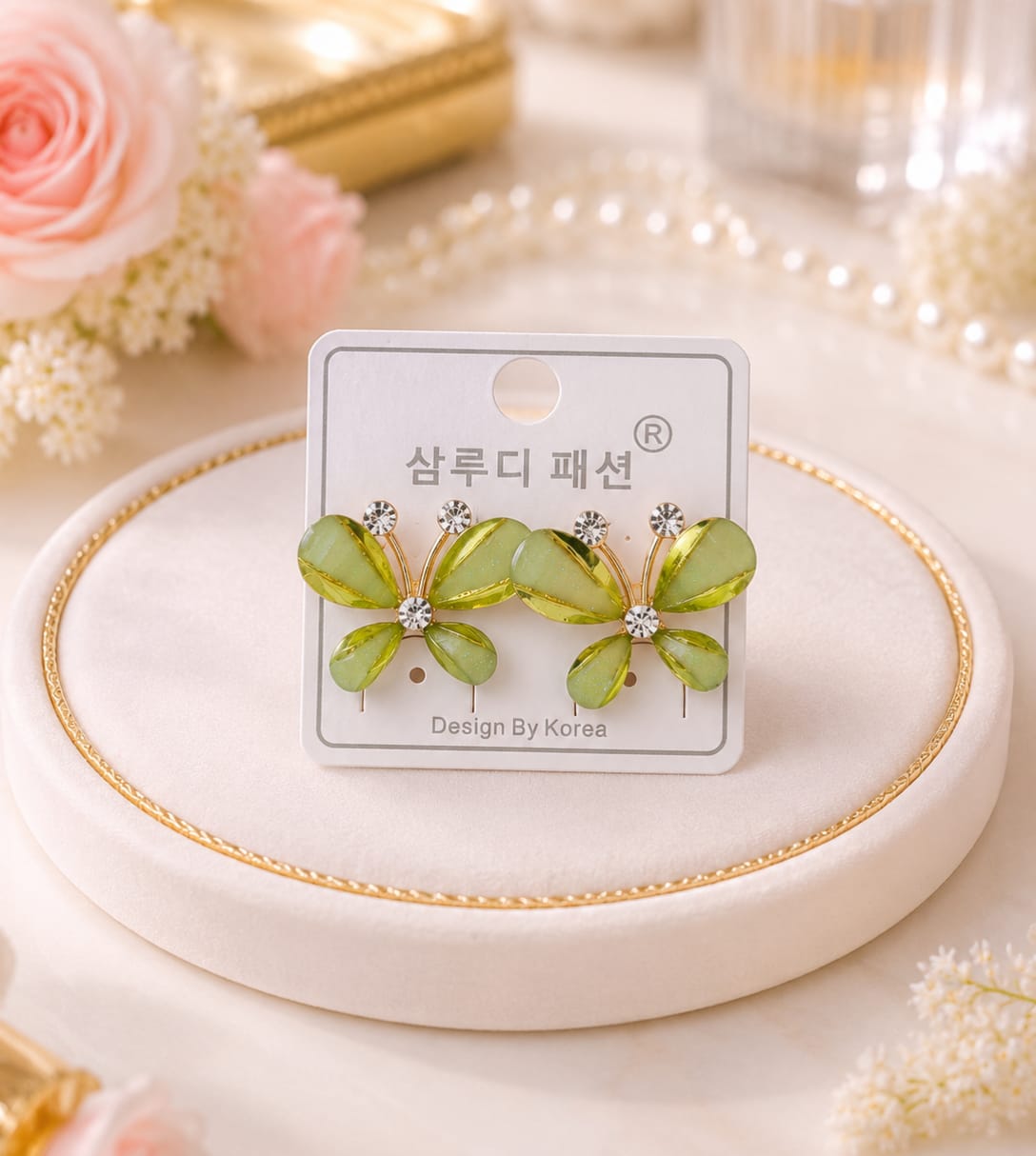 Emerald Bloom Statement Earrings