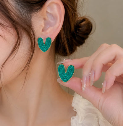 Blush Heart Textured Earrings