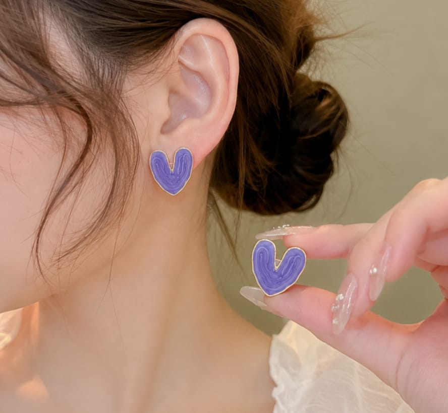 Blush Heart Textured Earrings