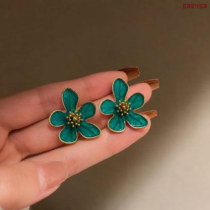 Rosé Bloom Enamel Earrings