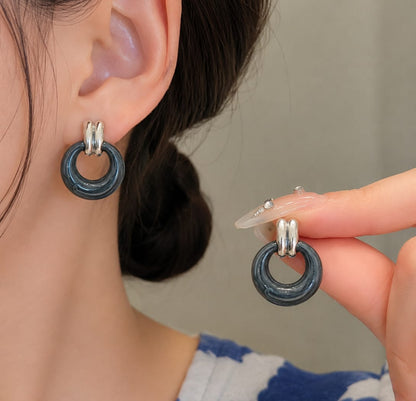 Hoop Enamel Earrings