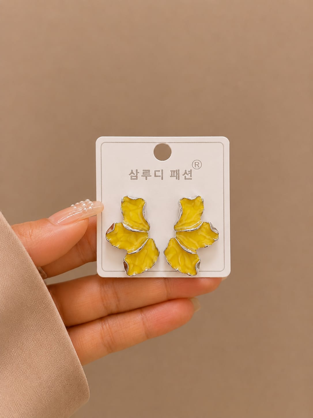 Enamel Petal Earrings