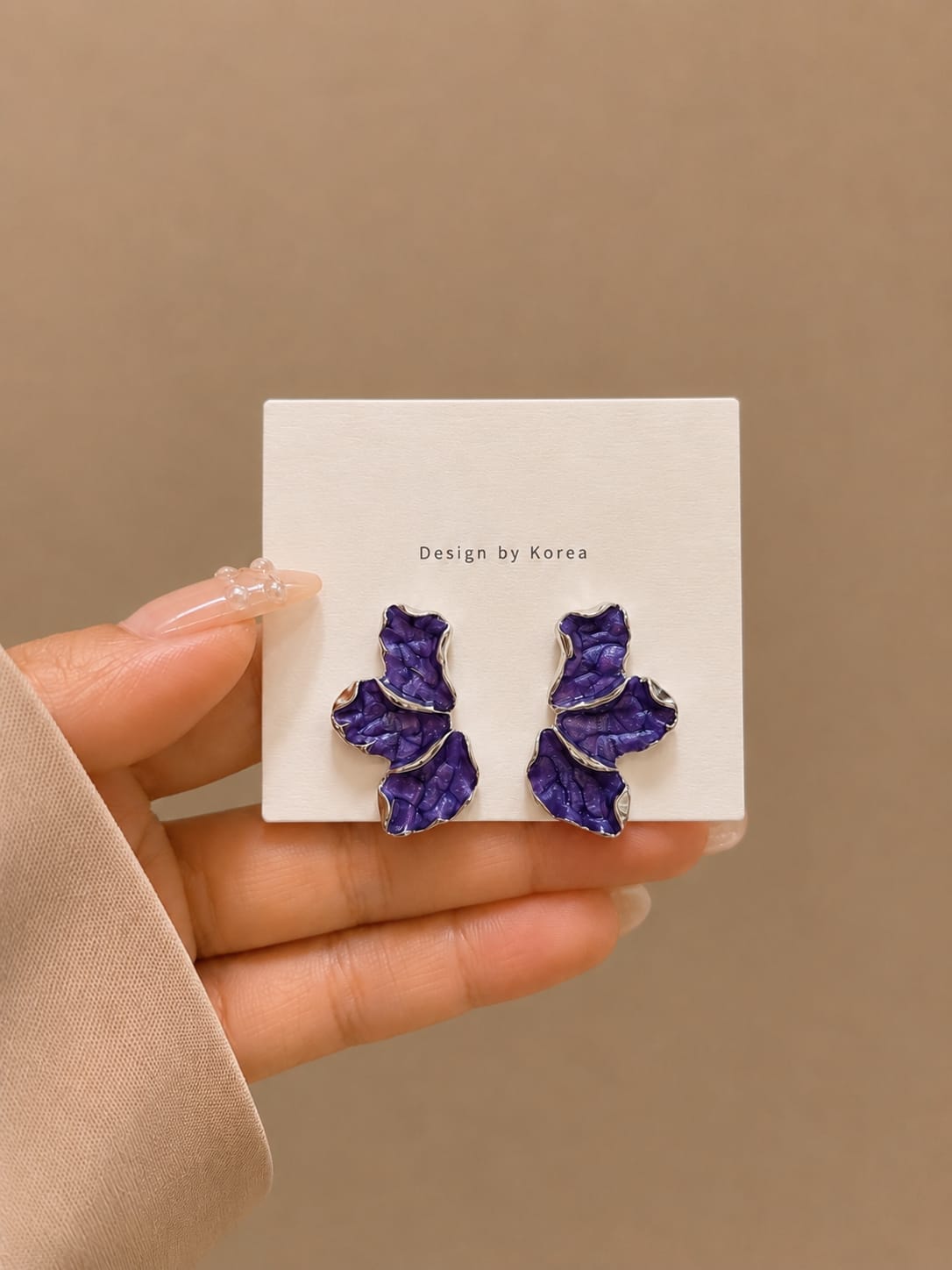 Enamel Petal Earrings