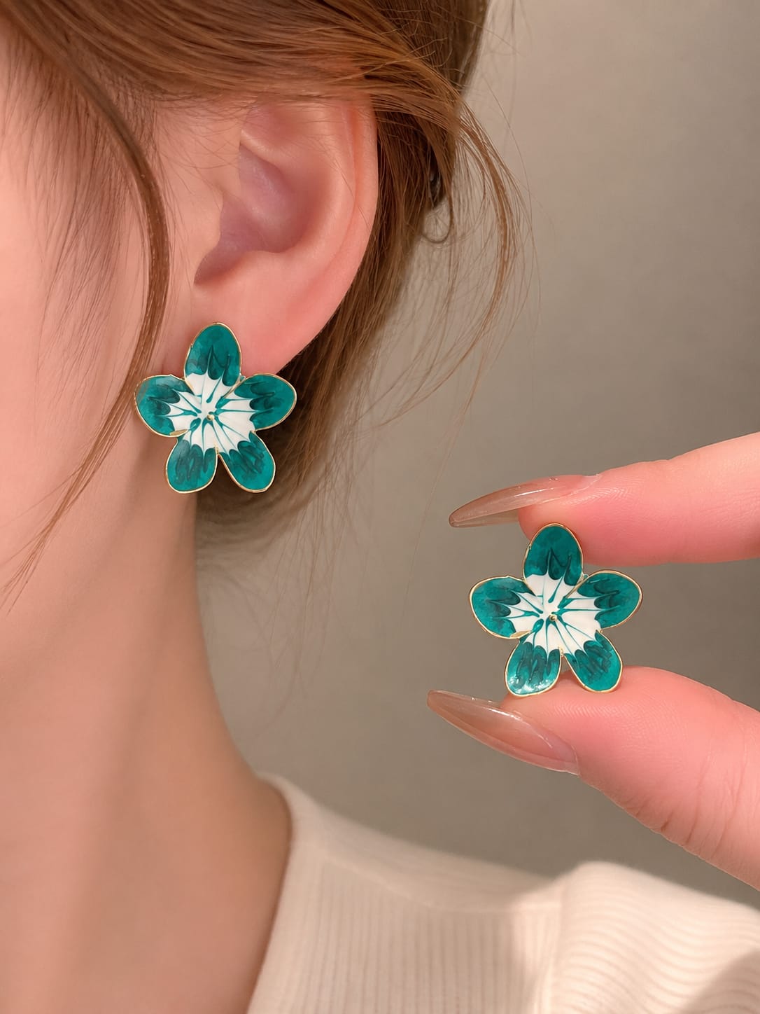 Floral Enamel Earrings