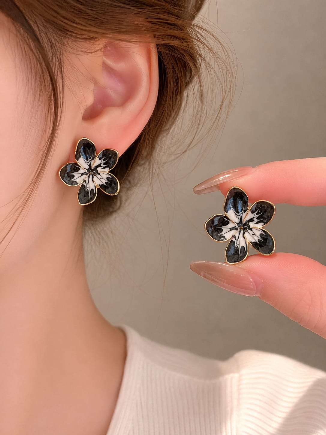 Floral Enamel Earrings