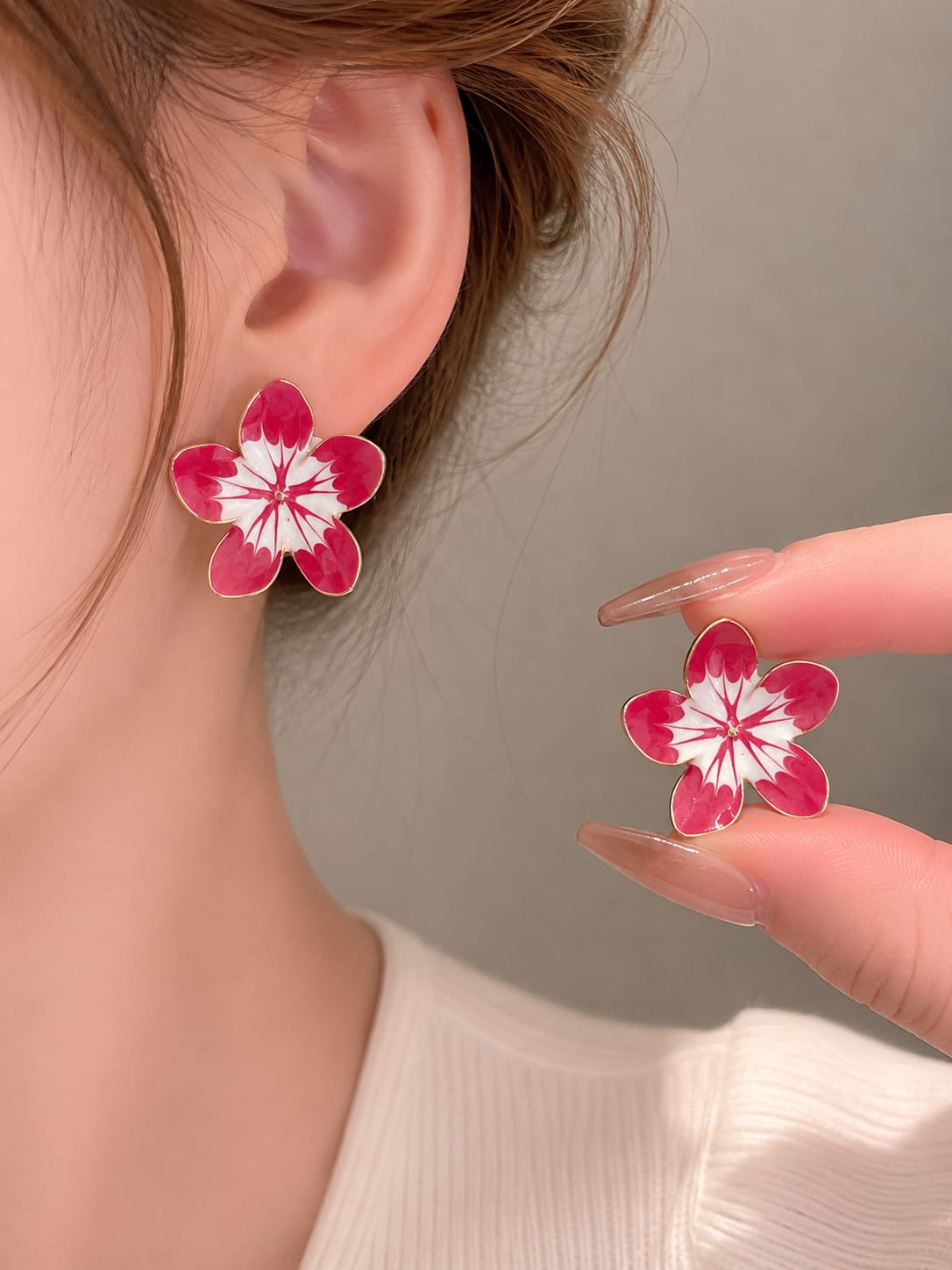 Floral Enamel Earrings