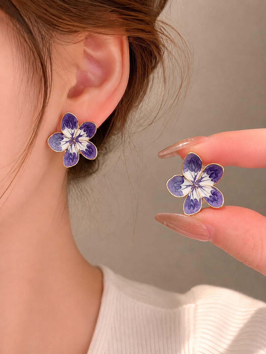 Floral Enamel Earrings