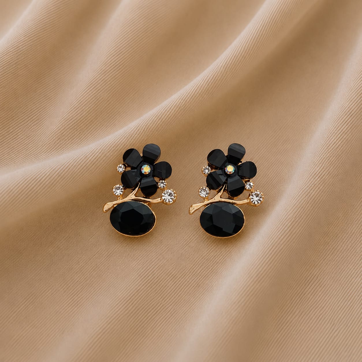 Floral Gemstone Drop Earrings