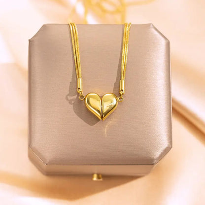 Gold Heart Gemstone Necklace