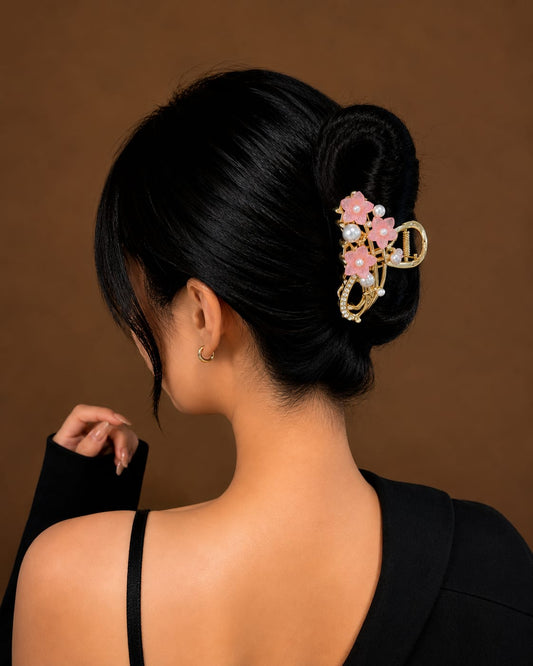 Floral Pearl Elegance Hair Clip