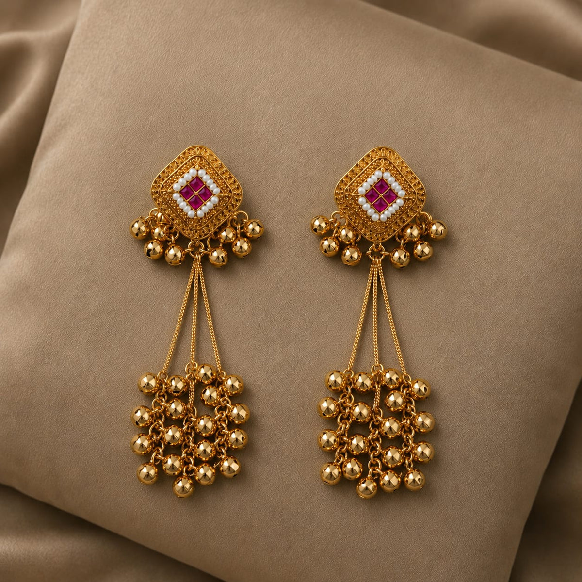 Traditional Gold Temple Earrings