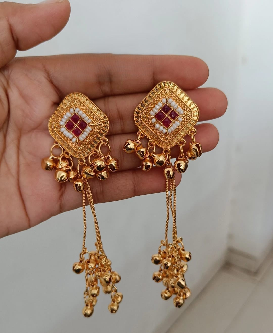 Traditional Gold Temple Earrings
