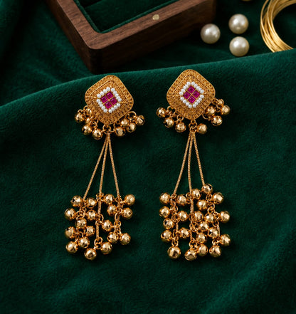 Traditional Gold Temple Earrings