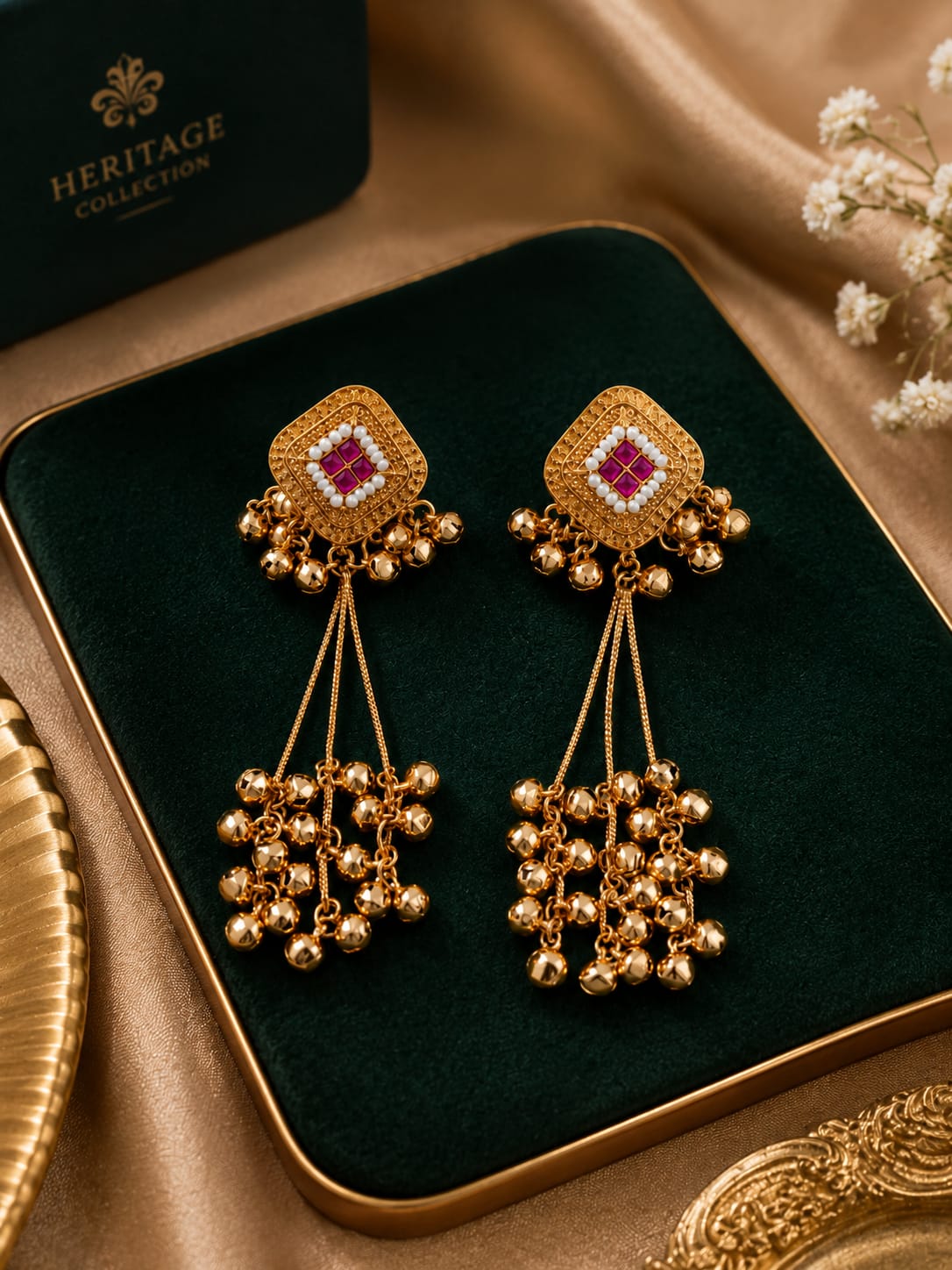 Traditional Gold Temple Earrings