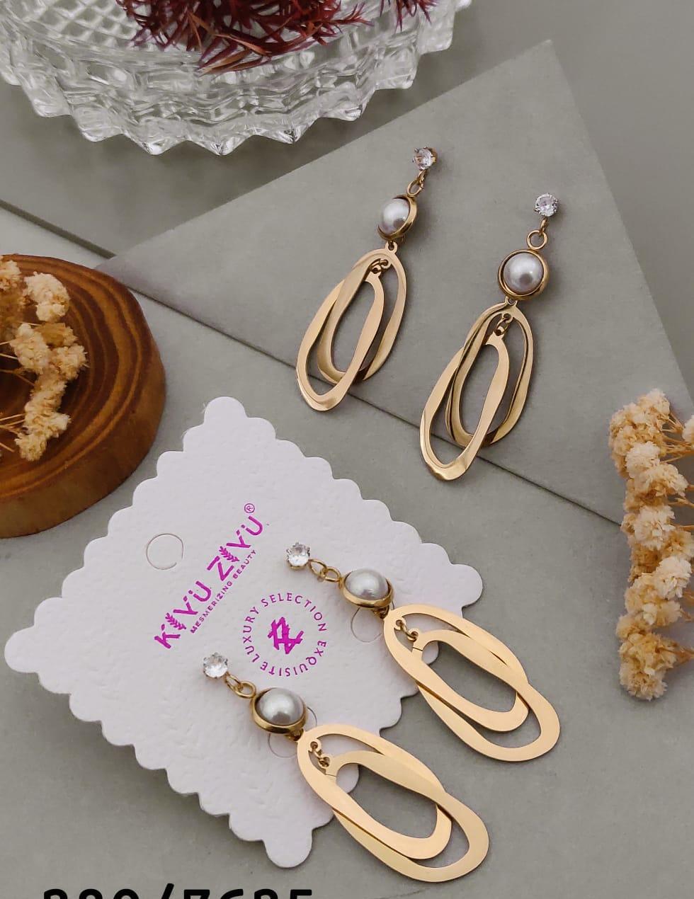 Crystal Pearl Loop Earrings