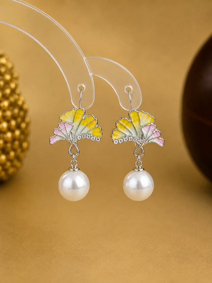 Pastel Fan Pearl Earrings