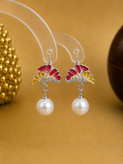 Pastel Fan Pearl Earrings