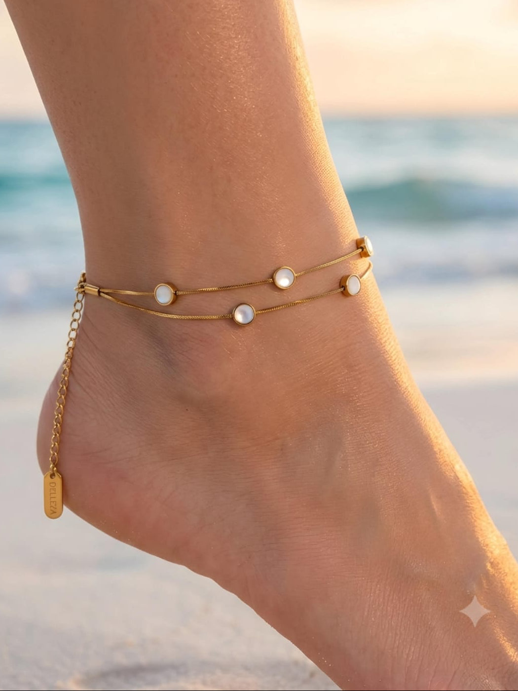 Gold Pearl Chain Anklet