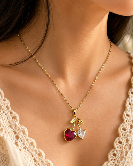 Cherry Hearts Necklace