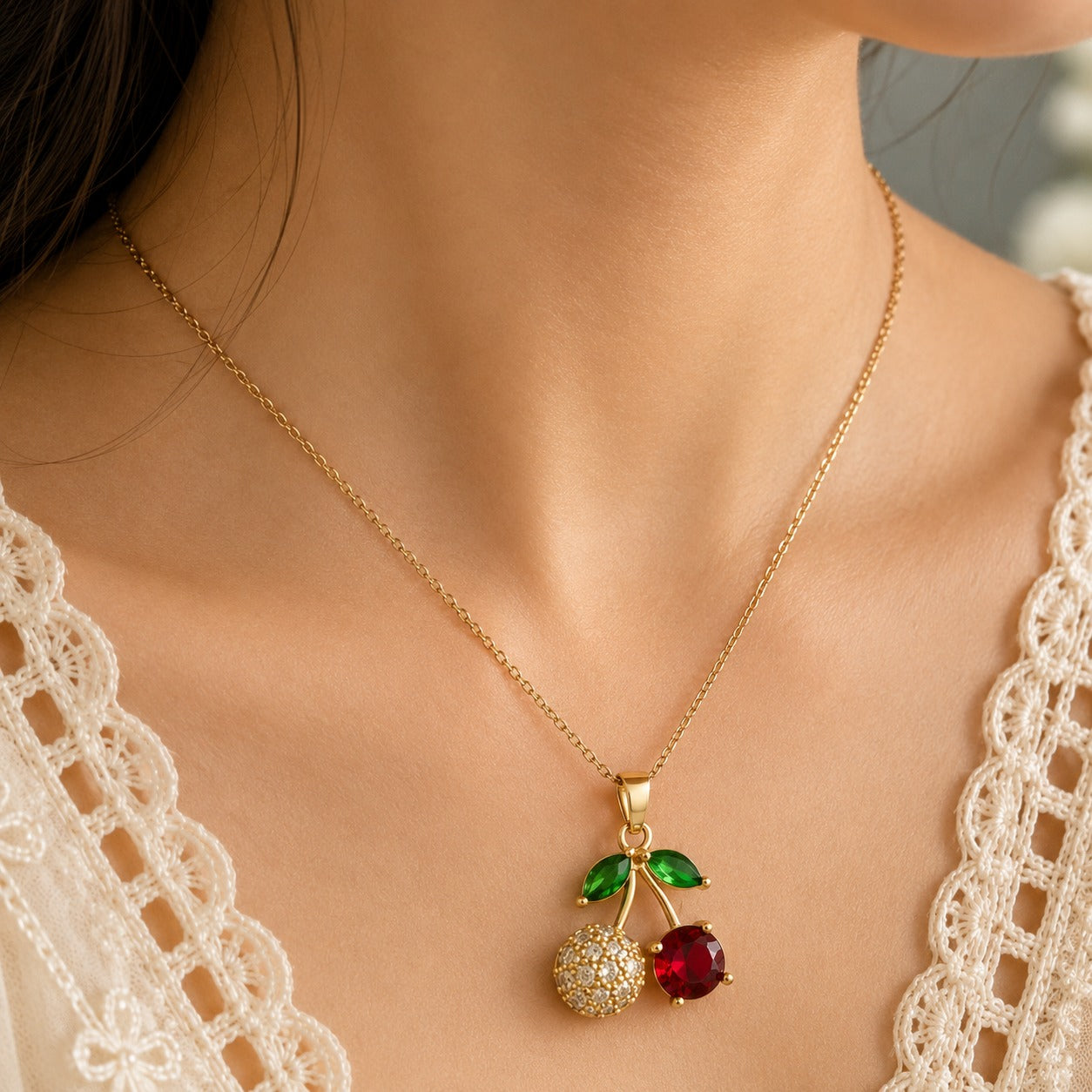 Cherry Duo Necklace