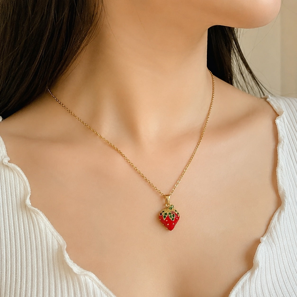 Ruby Cherry Necklace