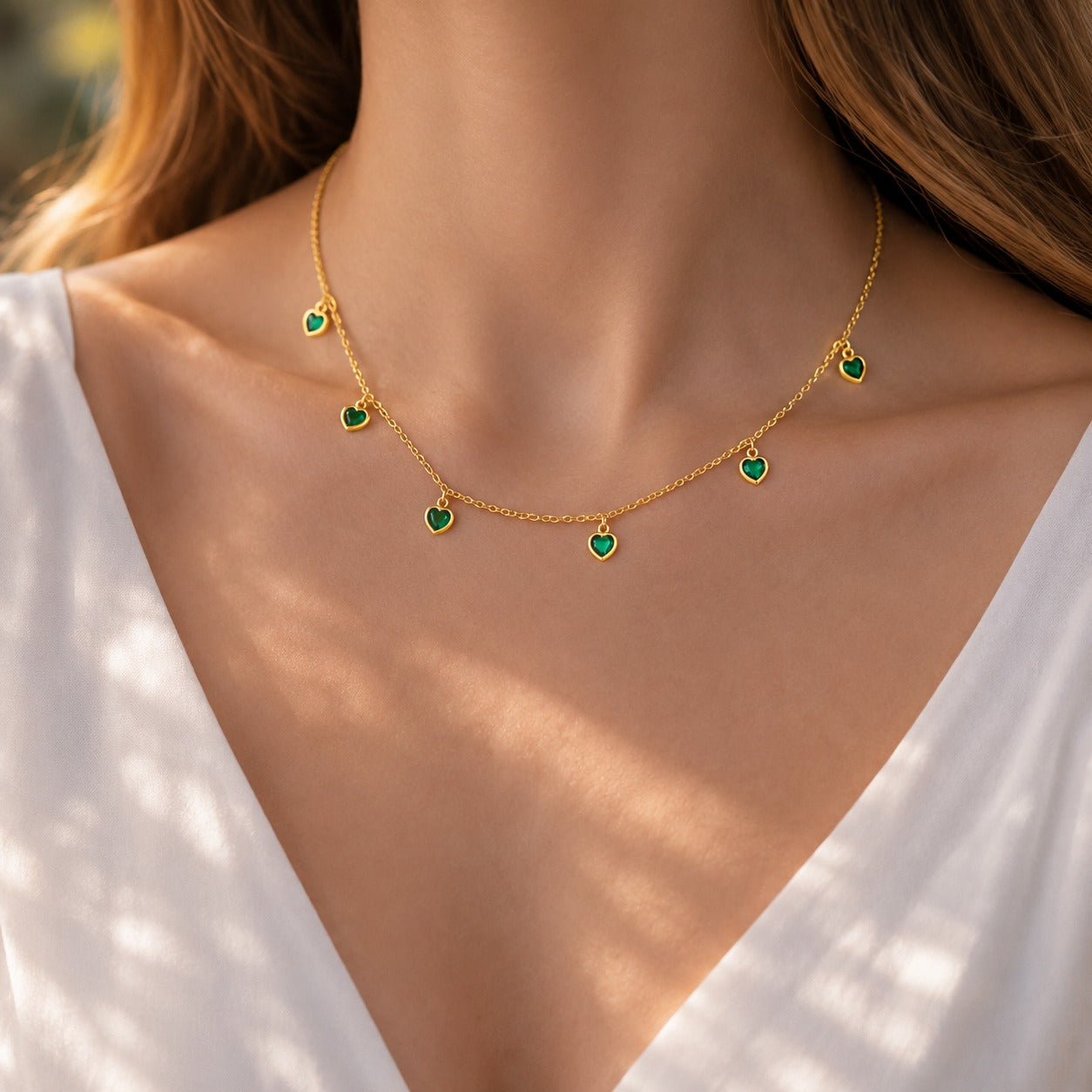 Golden Heart Charm Necklace