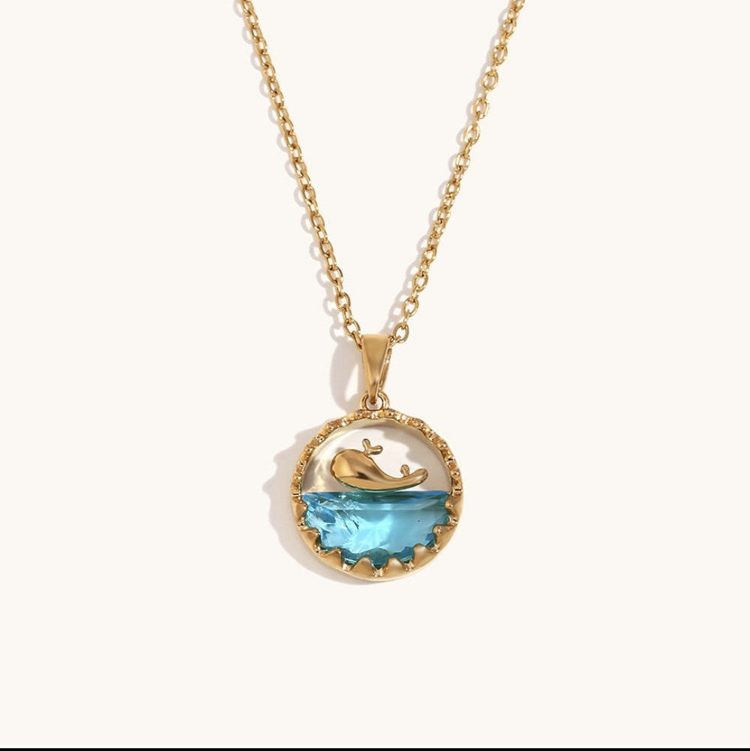 Ocean Whisper Whale Pendant Necklace