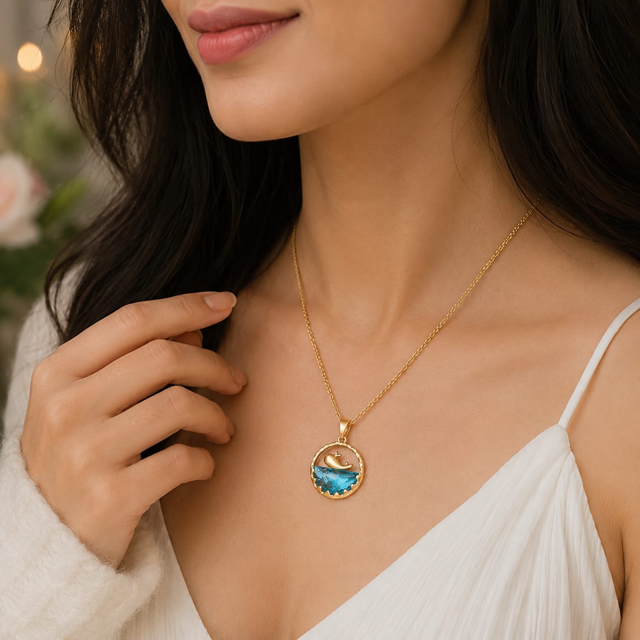 Ocean Whisper Whale Pendant Necklace