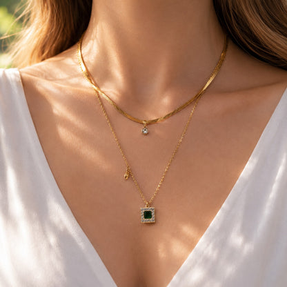 Layered Gold Gemstone Necklaces