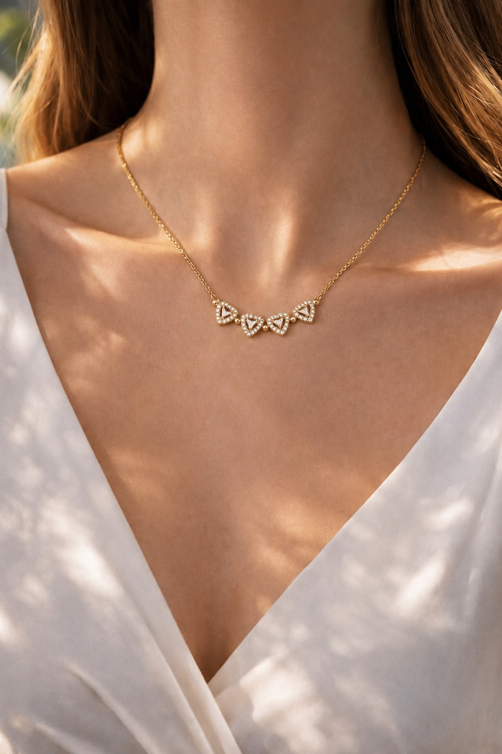 Golden Geometric Elegance Necklace