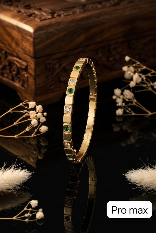 Golden Gemstone Link Bracelet
