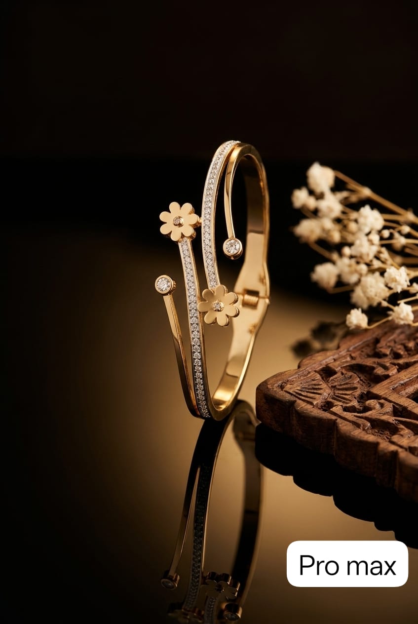 Golden Floral Gemstone Bracelet