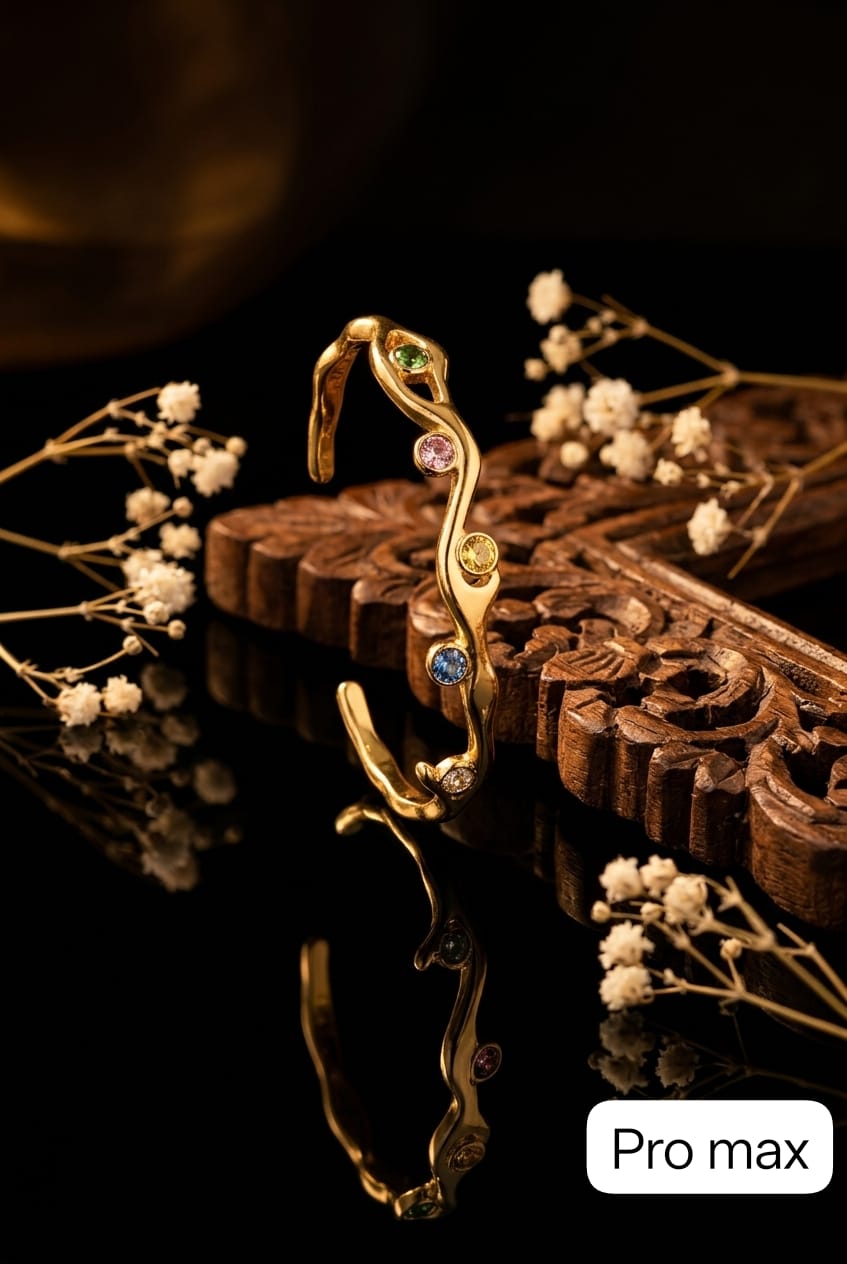 Golden Wave Gemstone Bracelet