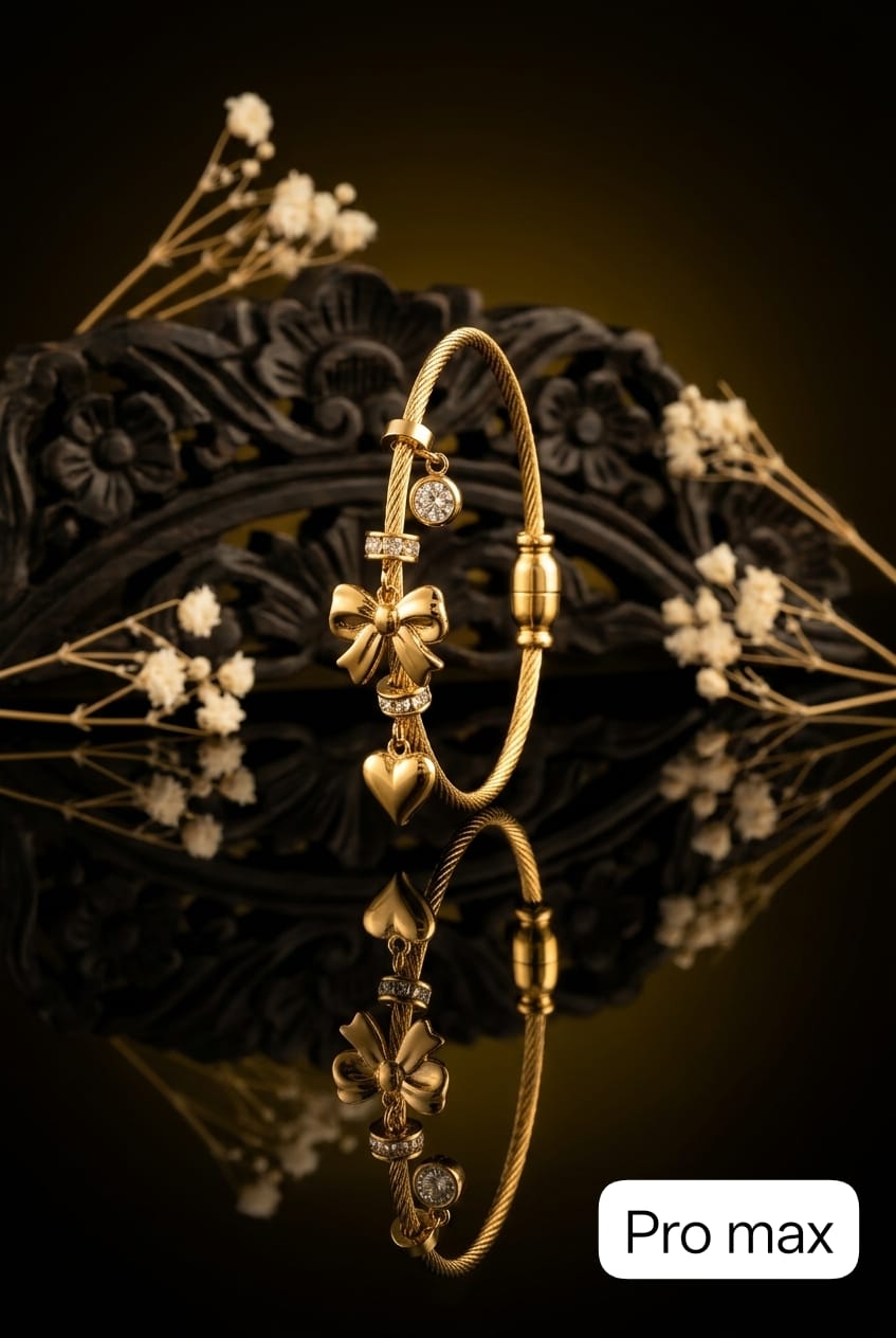 Golden Charm Bracelet with Gemstones