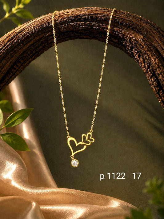 Golden Heart Pendant Necklace