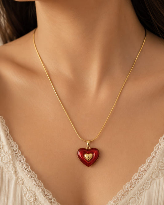 Golden Heart Pendant Necklace